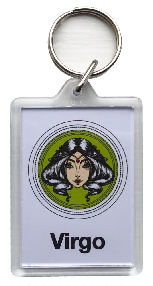 Virgo - Plastic Keyring with 35 x 50mm Insert - Free UK Delivery