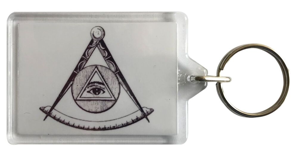 All Seeing Eye - Plastic Keyring with 35 x 50mm Insert - Free UK Delivery
