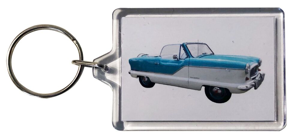 Nash Austin Metropolitan Convertible 1958 - Plastic Keyring with 35 x 50mm Insert - Free UK Delivery