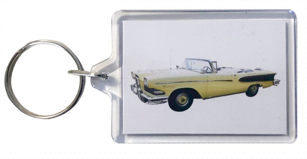 Edsel Pacer 1958 - Plastic Keyring with 35 x 50mm Insert - Free UK Delivery