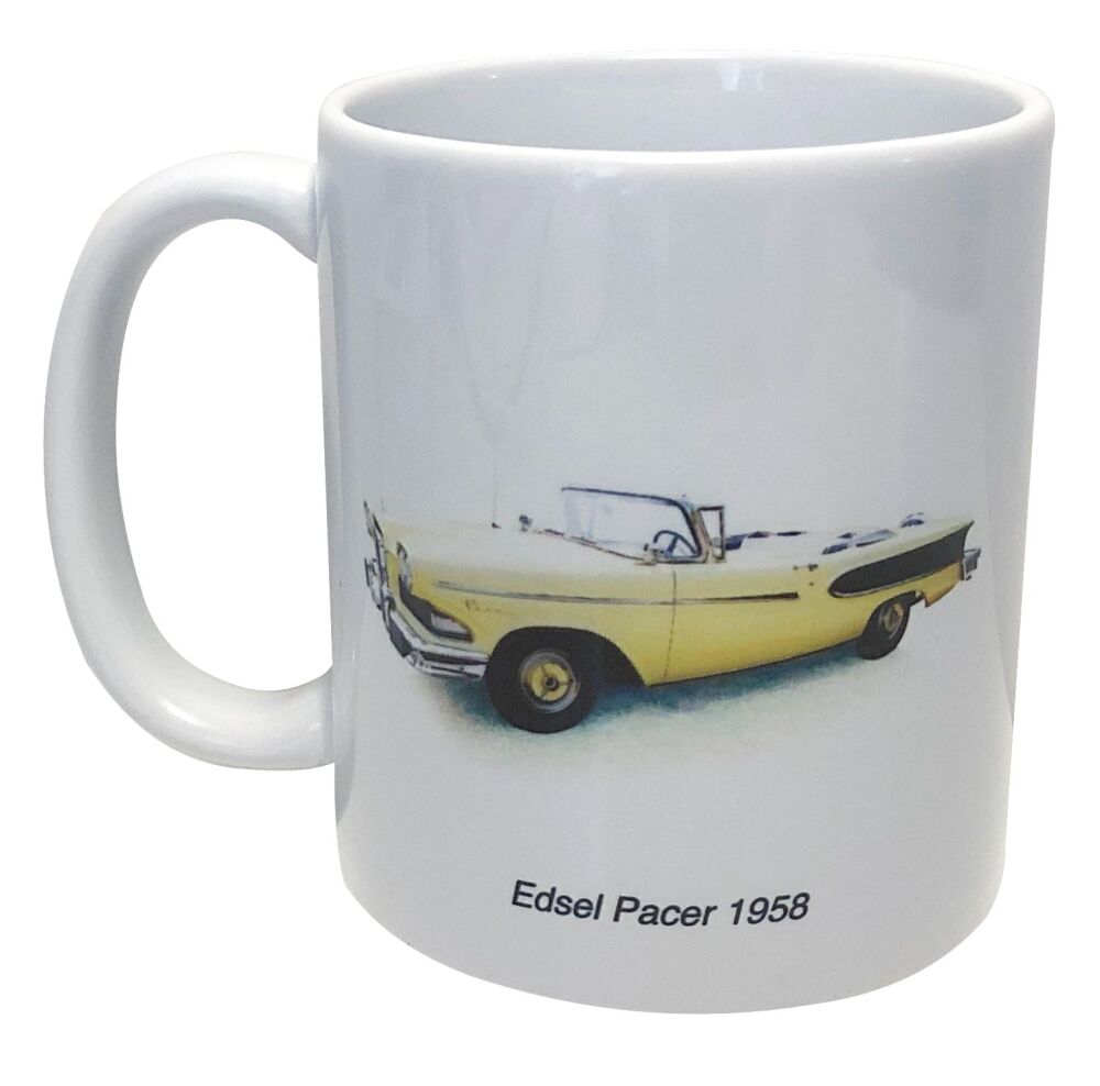 Edsel Pacer 1958 - 11oz Ceramic Mug - Gift for American Car Enthusiast - Single or Set of Four(4)