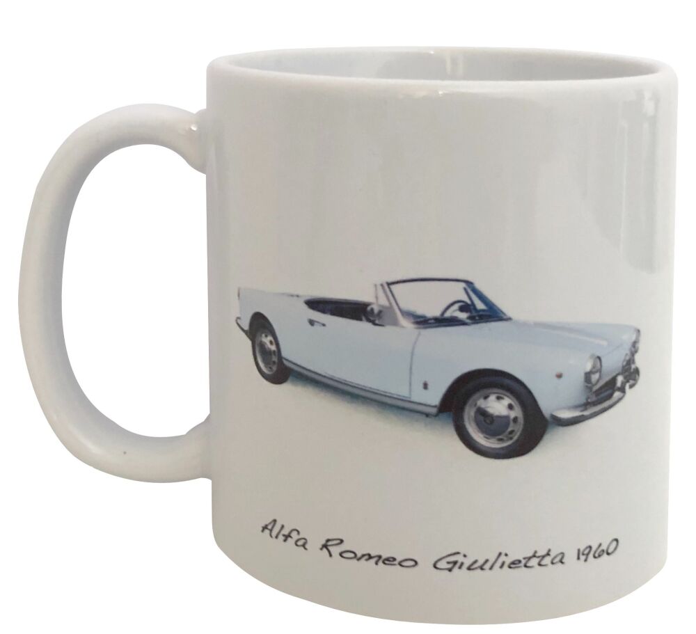 Alfa Romeo Giulietta 1960 - 11oz Coffee Mug - Ideal Gift for the Italian Sports Car Enthusiast