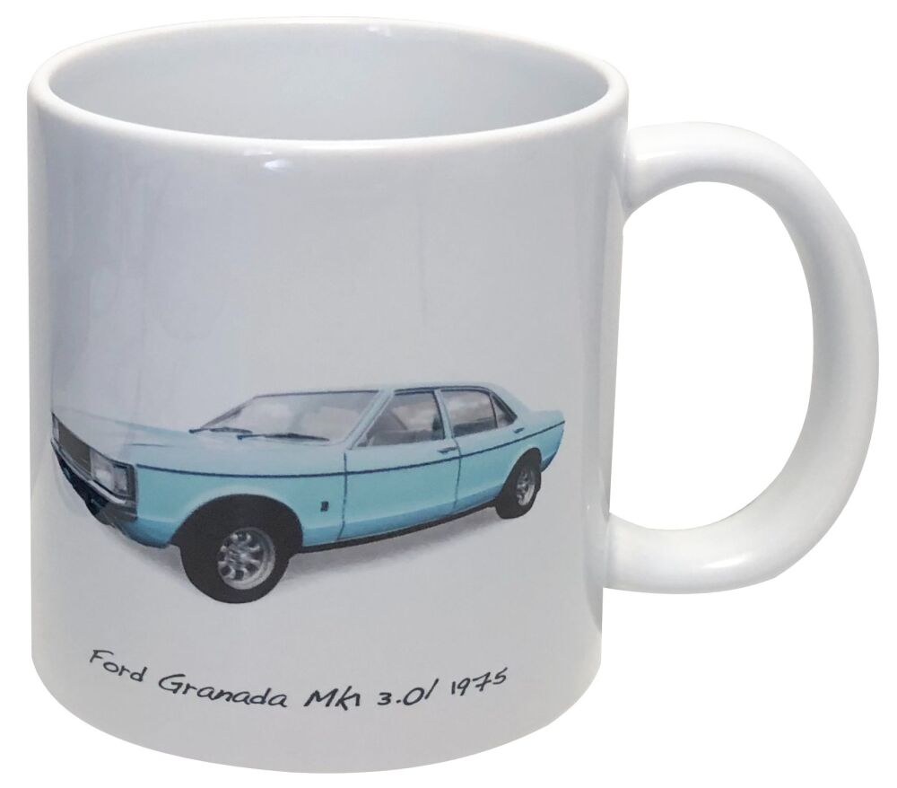 Ford Granada 3.0l Mk1 1975 - 11oz Ceramic Mug - Single, Pair(2) or Set of Four(4)