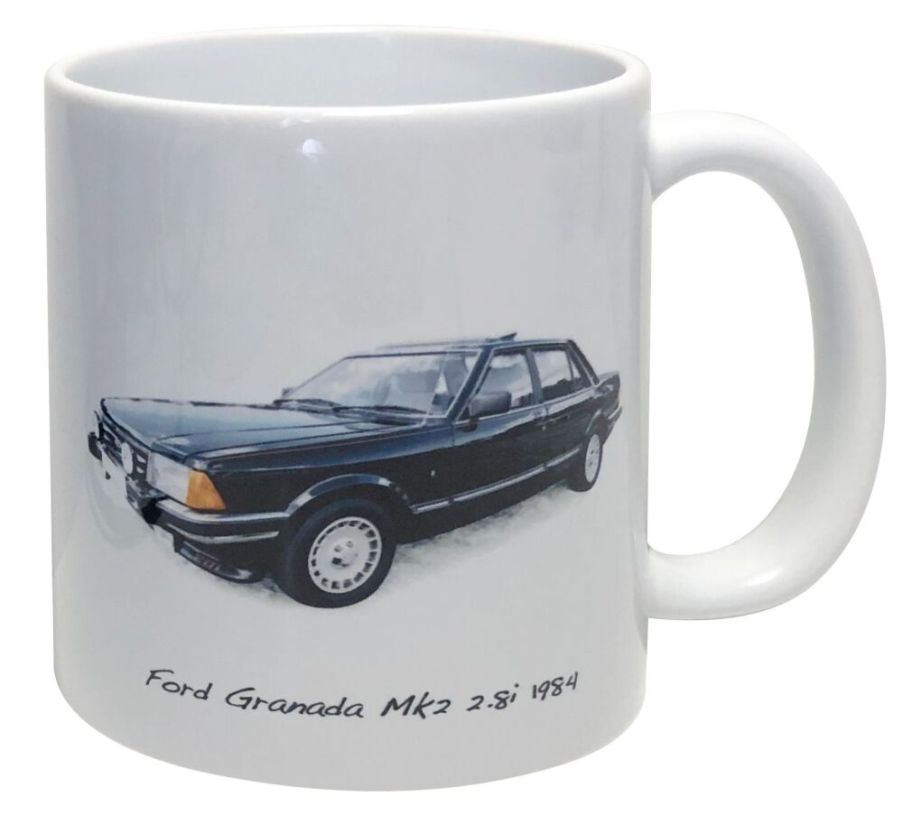 Ford Granada Mk2 2.81 1984 - 11oz Ceramic Mug -Single, Pair(2) or Set of Four(4)