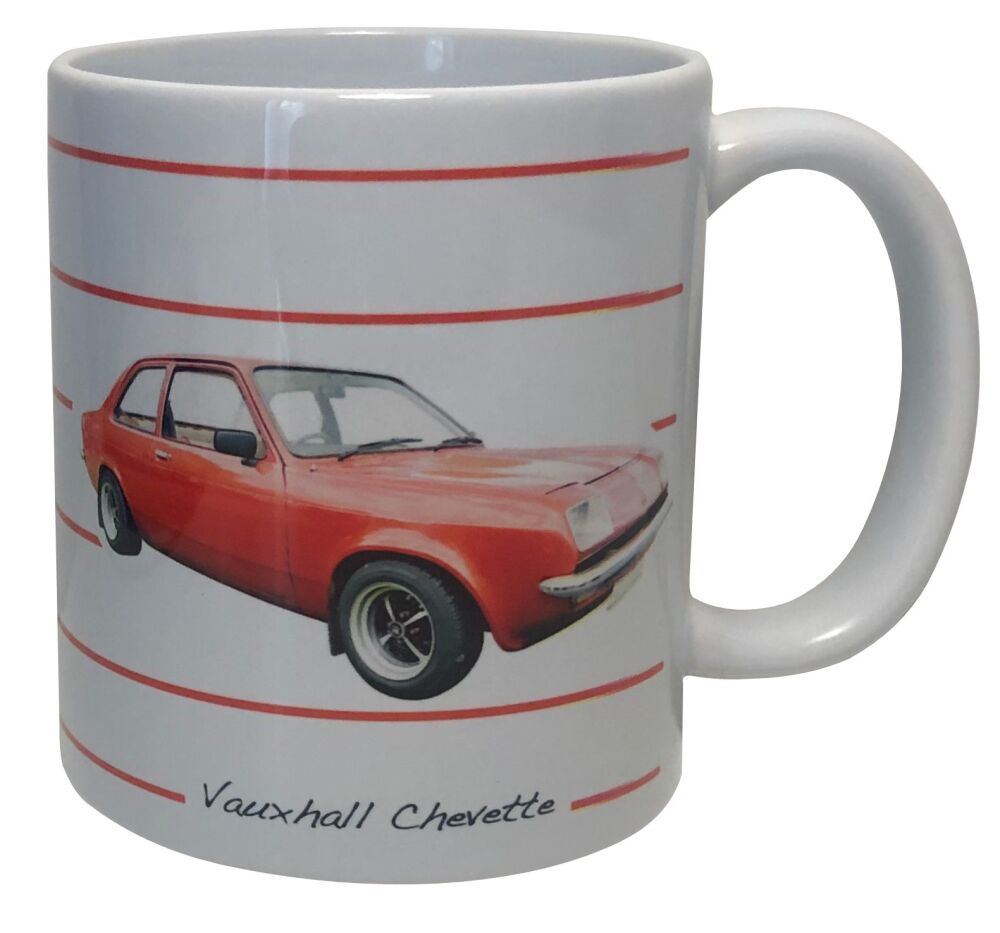 Vauxhall Chevette 1980 - 11oz Ceramic Mug - Plain or Stripe Design - Single, Pair(2) or Set of Four(4)
