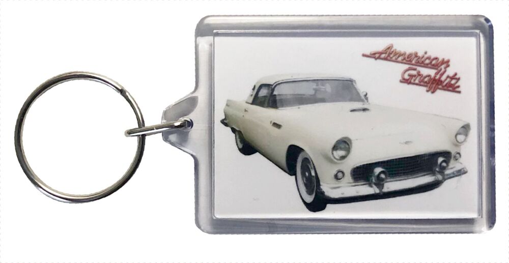 Ford Thunderbird 1956 (American Graffiti) - Plastic Keyring with 35 x 50mm 