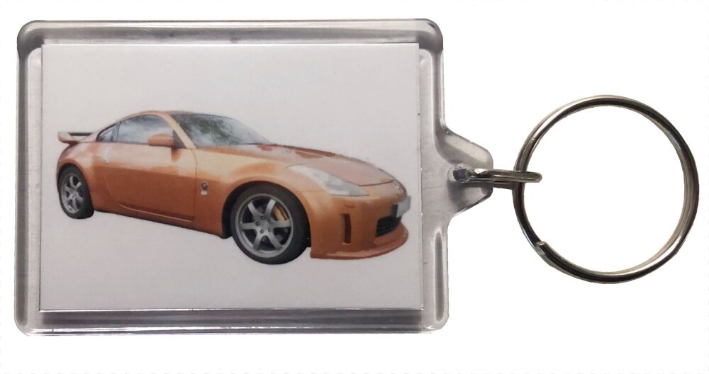 Nissan 350z 2003 - Plastic Keyring with 35 x 50mm Insert - Free UK Delivery