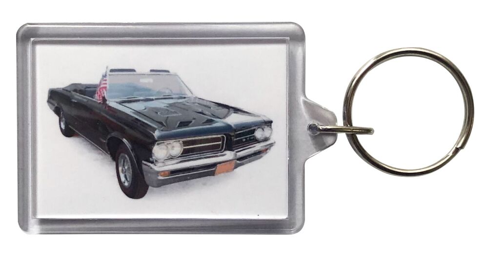 Pontiac GTO Convertible 1964 - Plastic Keyring with 35 x 50mm Insert - Free UK Delivery