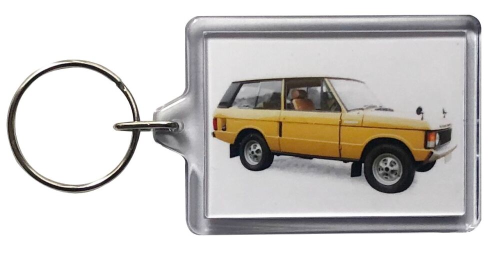 Range Rover Classic 1977 - Plastic Keyring with 35 x 50mm Insert - Free UK Delivery