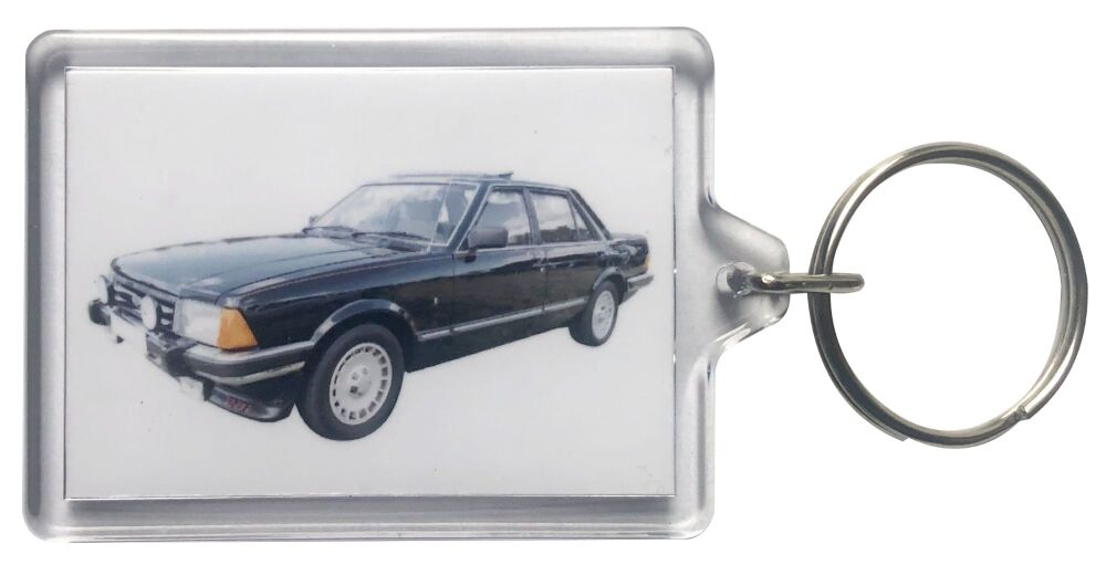 Ford Granada 2.8i Mk1 1984 - Plastic Keyring with 35 x 50mm Insert - Free UK Delivery