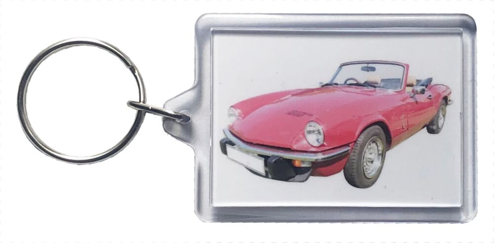 Triumph Spitfire 1500 1978 - Plastic Keyring with 35 x 50mm Insert - Free UK Delivery