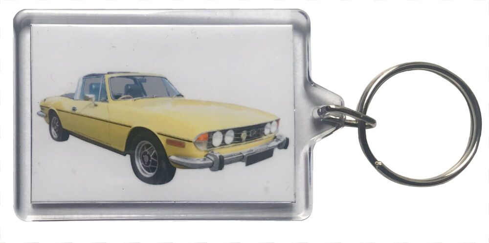 Triumph Stag 1972 - Plastic Keyring with 35 x 50mm Insert - Free UK Delivery