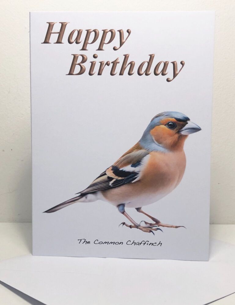 Chaffinch Greeting Card (5x7") - Happy Birthday or Blank Card & Envelope