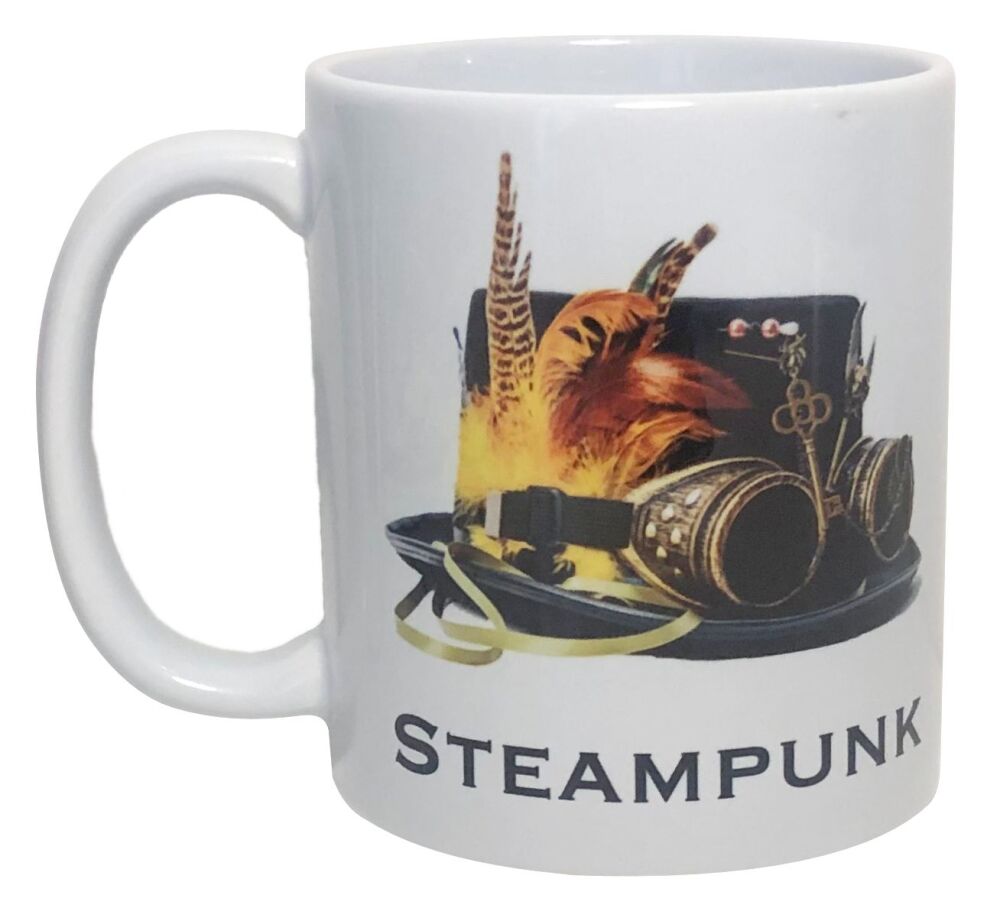 Top Hat with Feathers - Steampunk - 11oz Ceramic Mug