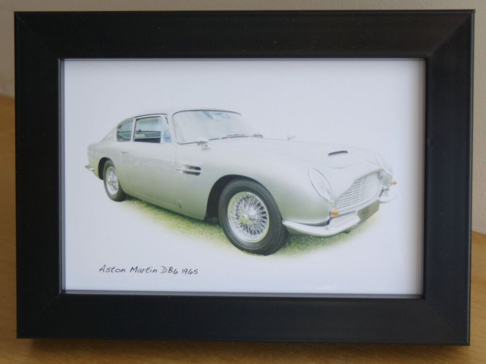 Aston Martin DB6 1965 - Photograph (4x6in) in Black or White Coloured Frame - Free UK Delivery