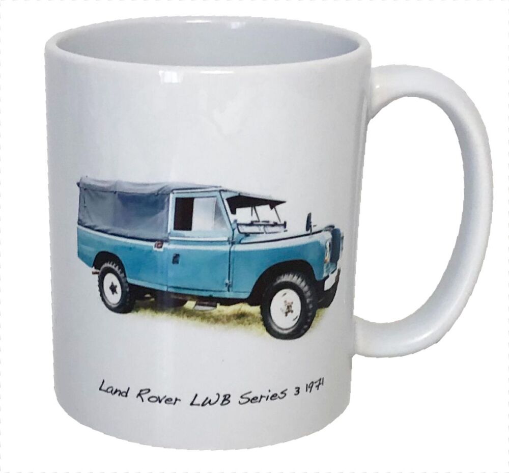 Land Rover Series 3 LWB 1971 - 11oz Ceramic Mug - Single, Pair(2) or Set of Four(4)
