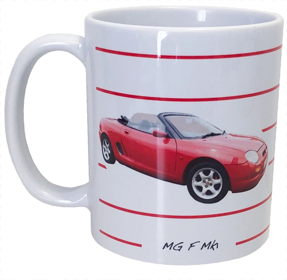 MGF Mk1 1996 (Red) - 11oz Ceramic Mug - Plain or Stripy Design - Single, Pair(2) or Set of Four(4)