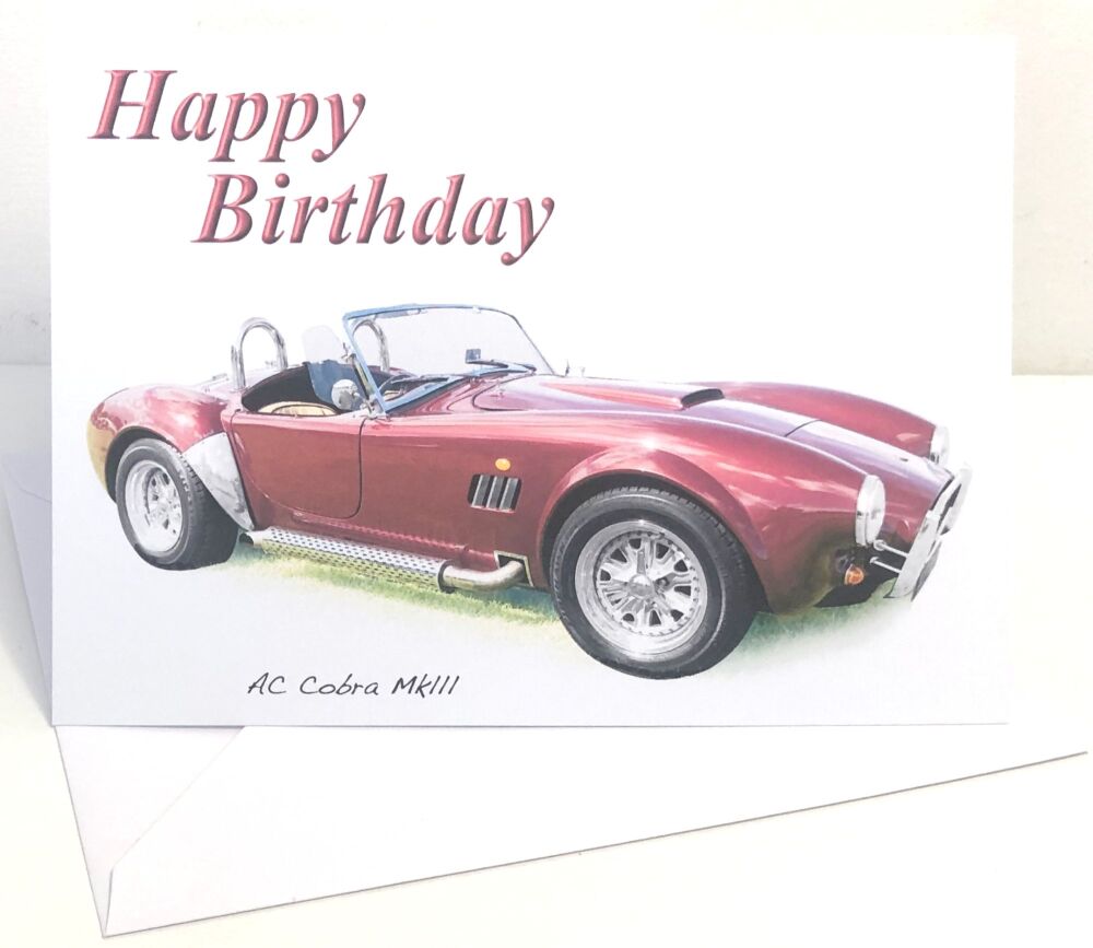 AC Cobra Mk3 - Birthday, Anniversary, Retirement or Blank Card & Envelope