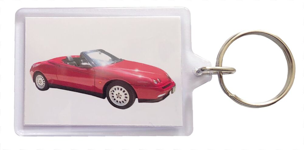Alfa Romeo Spider 1996 - Plastic Keyring with 35 x 50mm Insert - Free UK Delivery