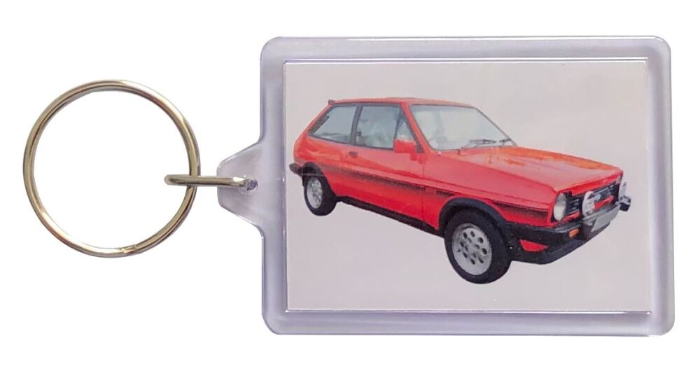 Ford Fiesta XR2 1982 - Plastic Keyring with 35 x 50mm Insert - Free UK Deli