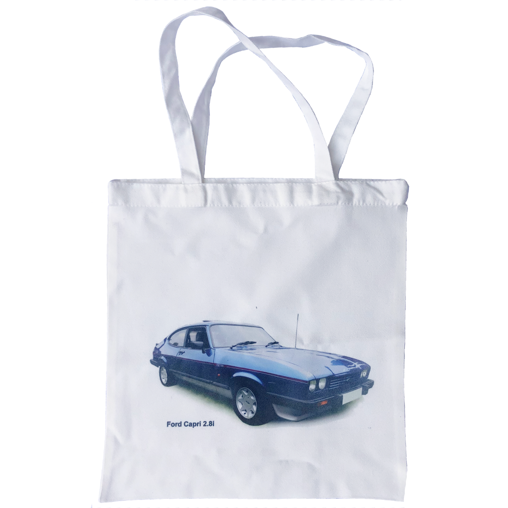 Ford Capri 2.8i (Blue) - Shopping Tote Bag - Approx Size 39x37cm plus Handles