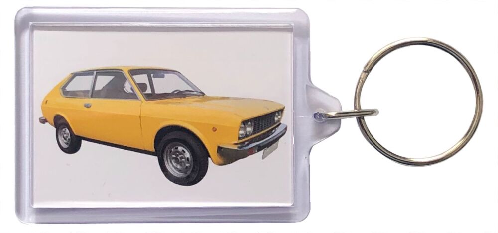 Fiat 128 Coupe 1977 - Plastic Keyring with 35 x 50mm Insert - Free UK Delivery