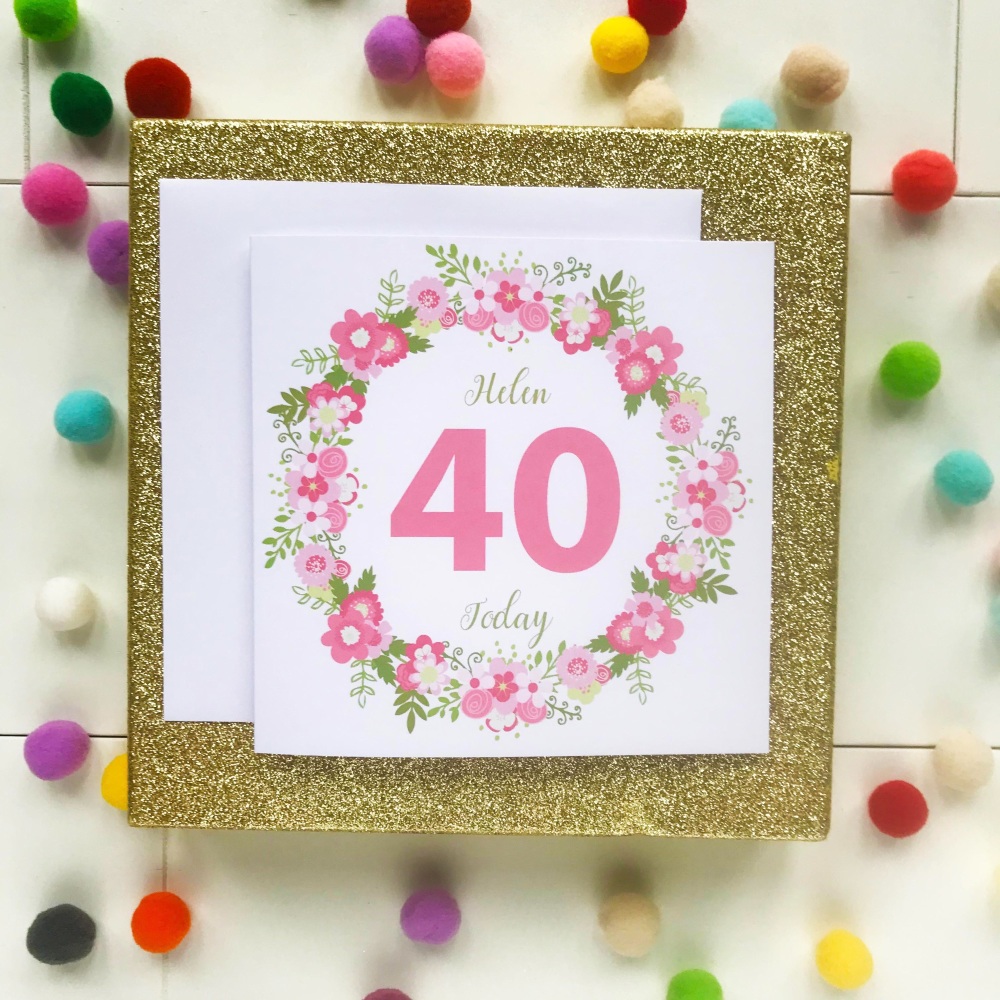 Happy Birthday Greetings Card with Age 