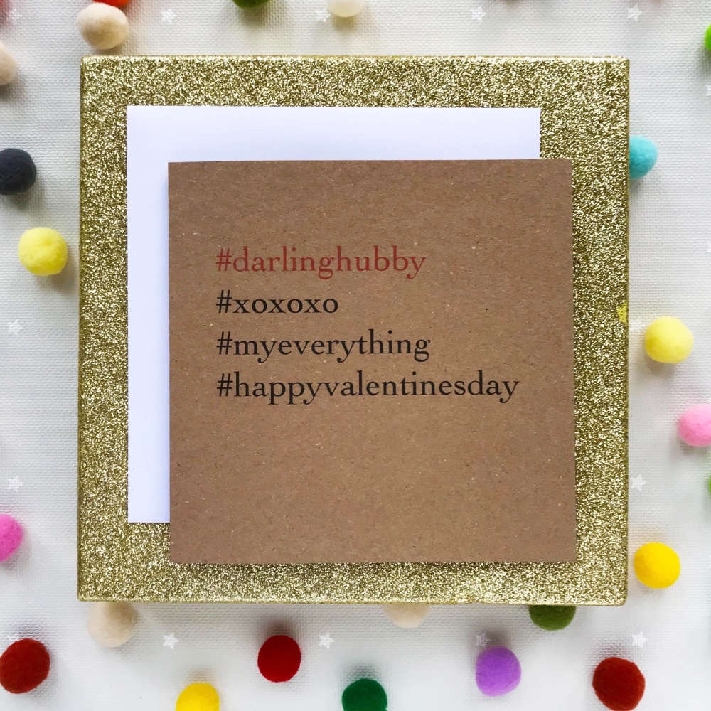 Valentine's  Hashtag Greeting Card - 'Darling Hubby'