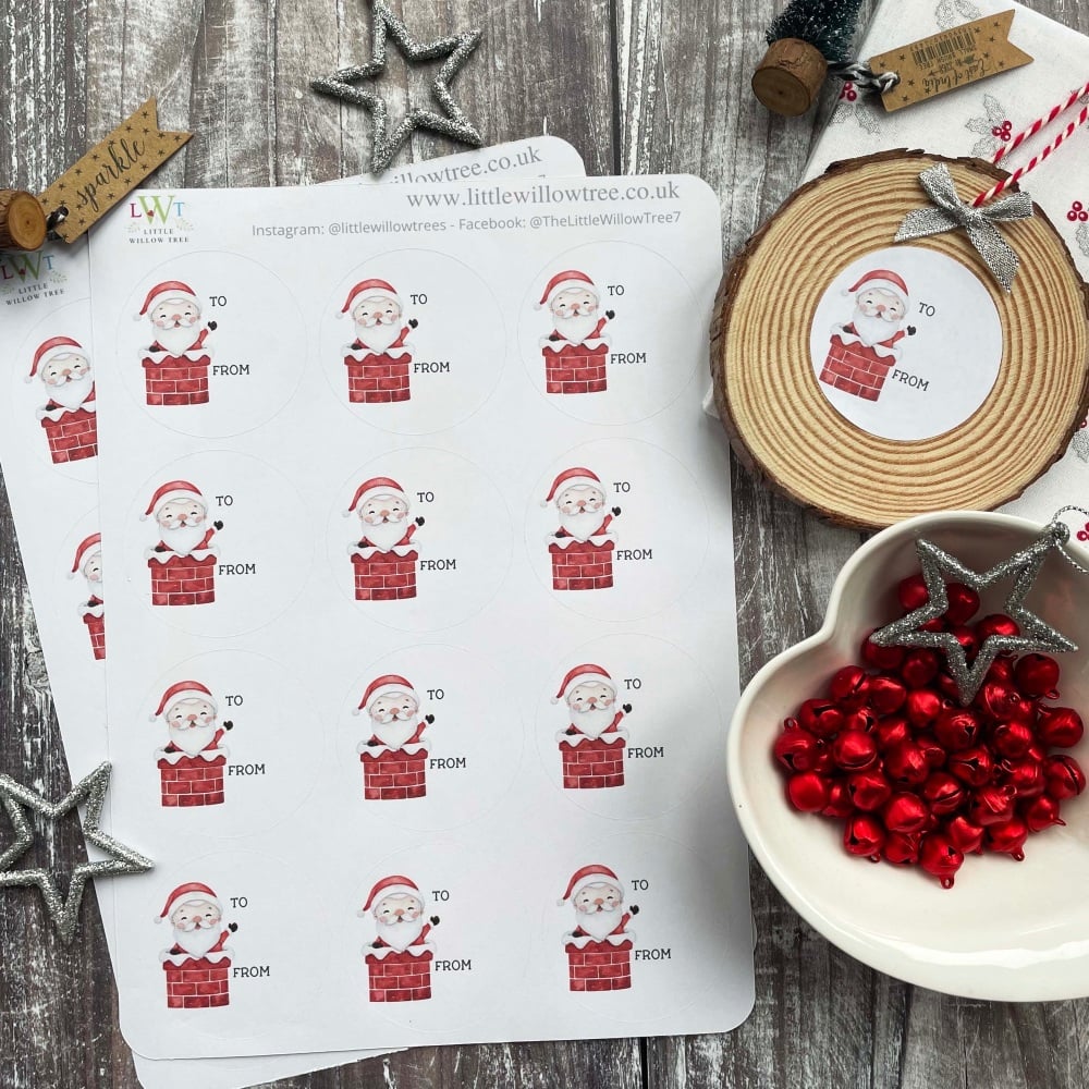 Christmas Gift Labels/Stickers | Stack of Presents | 12 Stickers Per Sheet