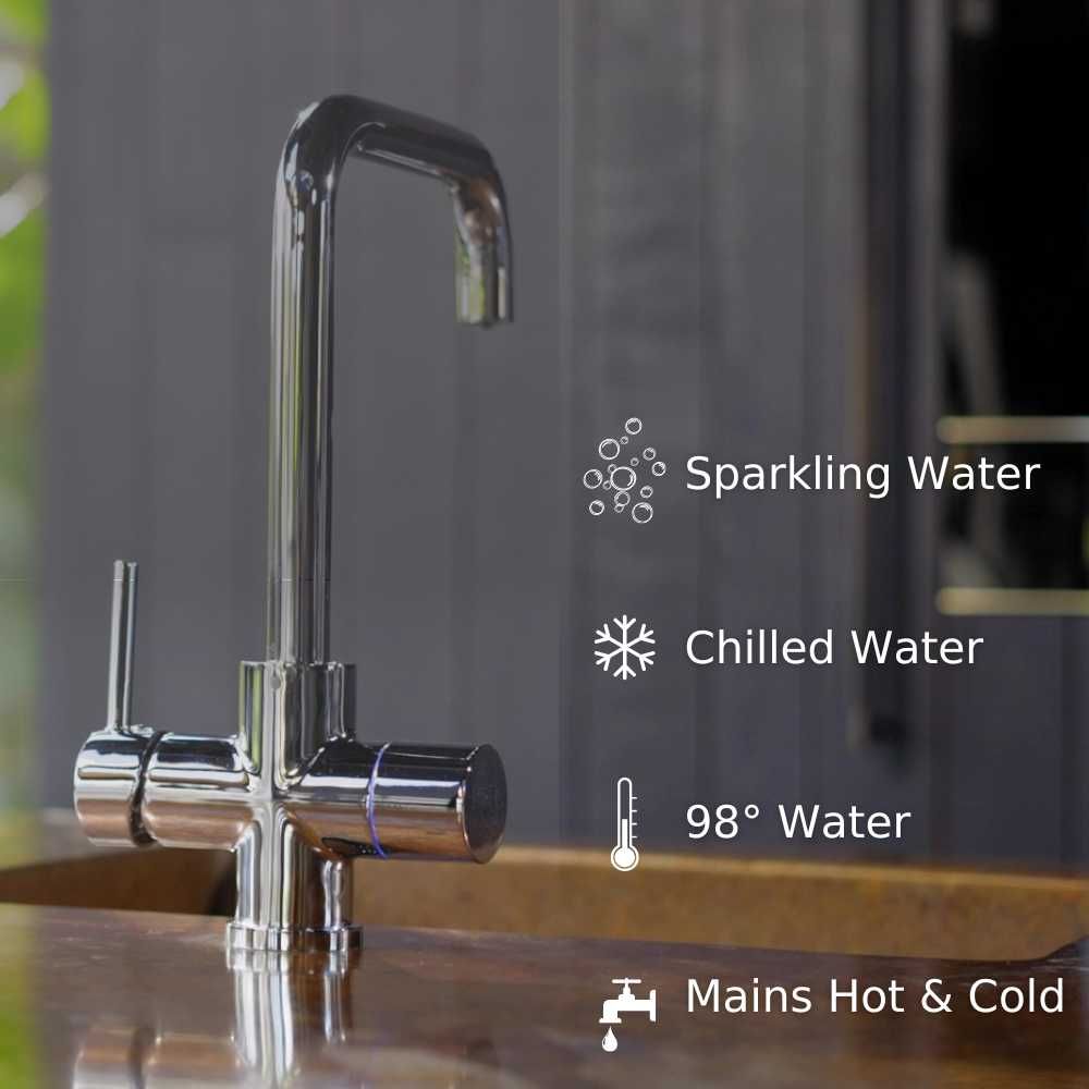 chrome boiling water tap