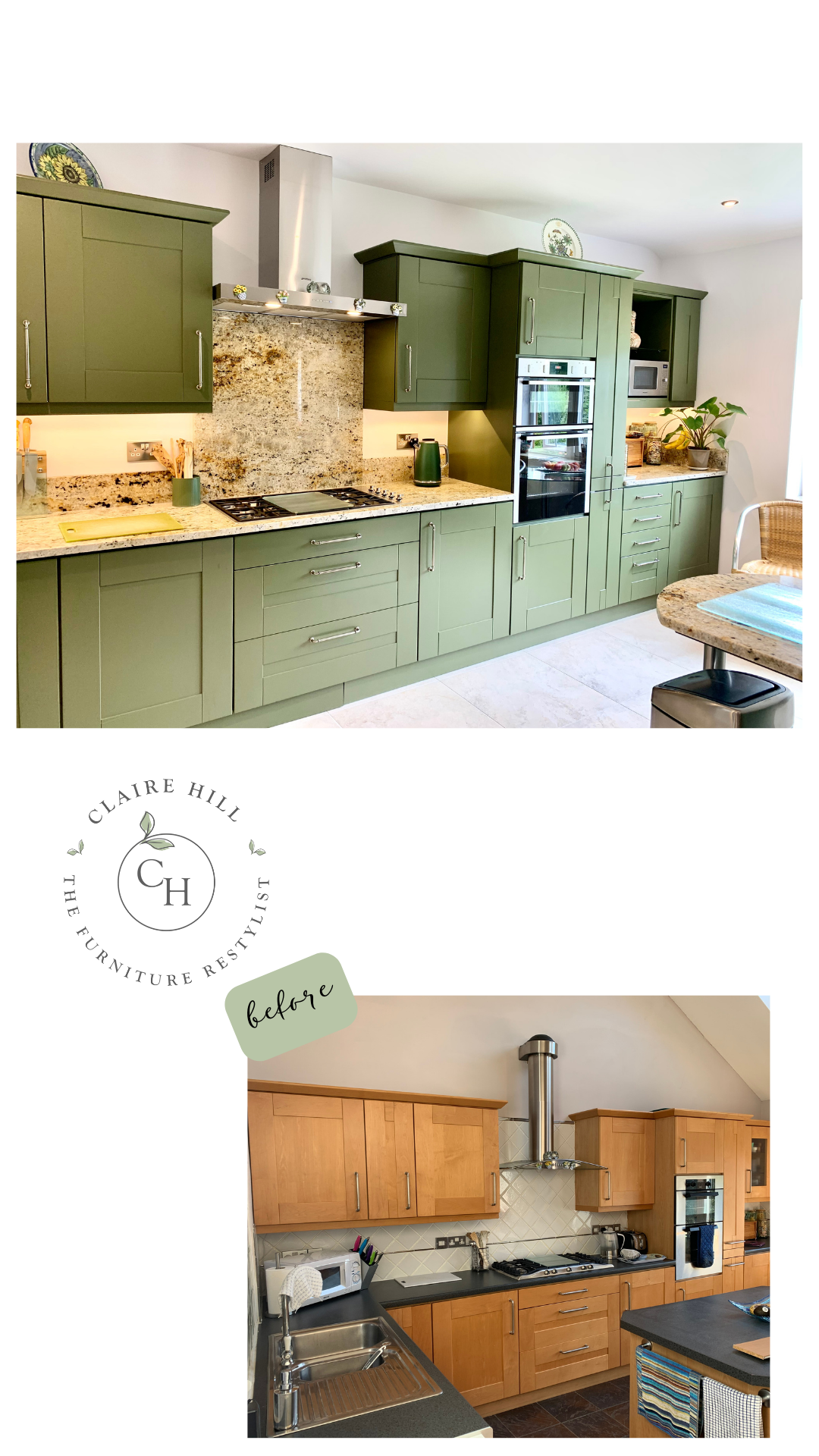 green kitchen refurbishment