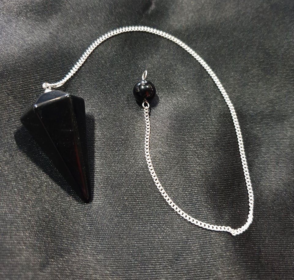 Black Obsidian Pendulum ~ Faceted