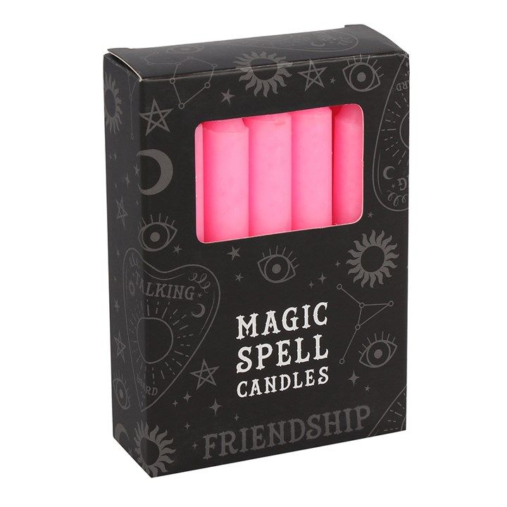 Pack of 12 Pink Spell Candles ~ Friendship