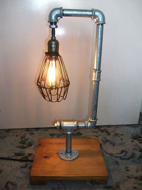 Industrial Rustic Metal Pipe Desk Table Lamp