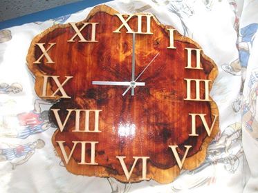 Wooden Yew Tree Clock