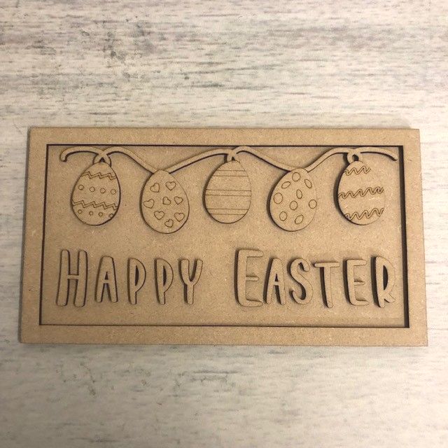 Happy Easter Plaque (Eggs)