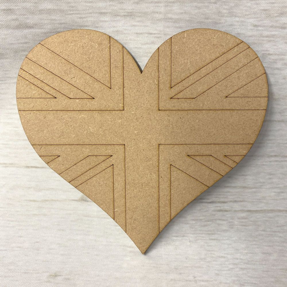 Heart 6 - Union Jack Heart (Engraved)