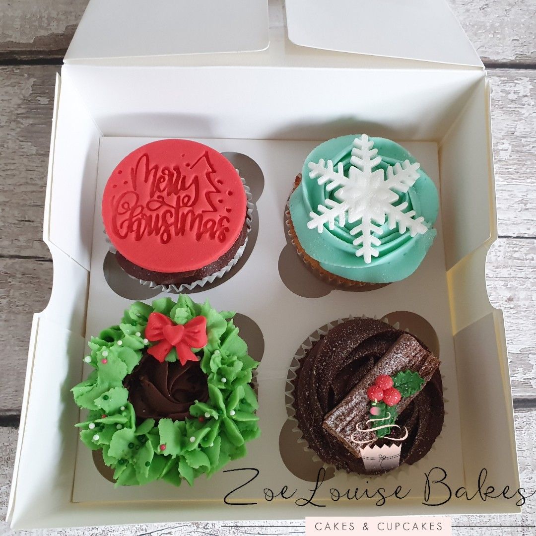 Box of 4 Festive Cupcakes