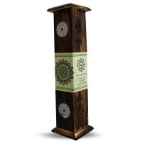 Accessories ~ Incense - Tower Incense holder Mango Wood with side door & Mandala Design.