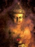 Buddha facing incense stick