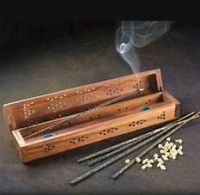 incense in smoke box