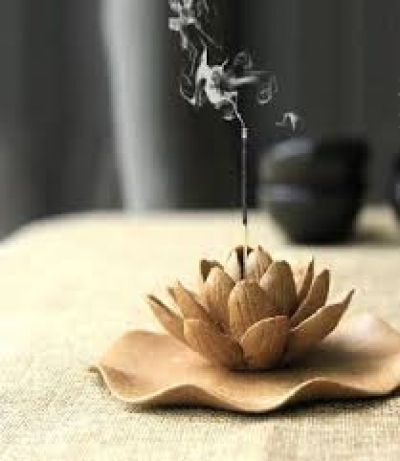 incense in lotus holder