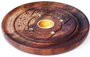 Accessories ~ Incense - Plate 2-in-1 Wooden Hand carved