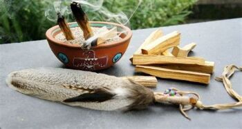 2024 Palo Santo in bowl, sticks and feather