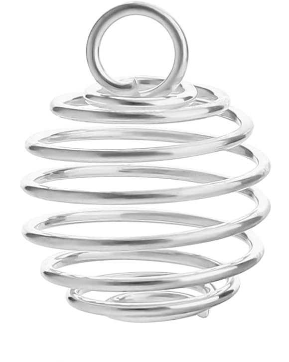 AJ/P/NL/4 - Spiral Cage Pendant – Silver (Lge & Med)