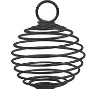 AJ/P/NL/4 - Spiral Cage Pendant Necklace– BLACK (med)