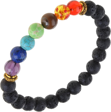 AJ/BL/1 - 7 Chakra Bead & Lava Rock Aroma Bracelet.