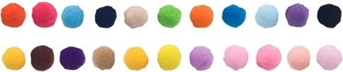 AJ/ACC/PP/1 - Aroma Jewel Accessories – Felt - Coloured Pom-Pom Balls