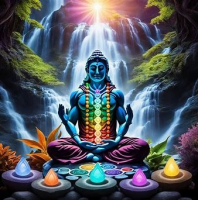 2024 Buddha sitting with Chakra elements