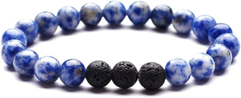 AJ/BL/4 - Natural Sodalite Stone and Lava Rocks Bracelet